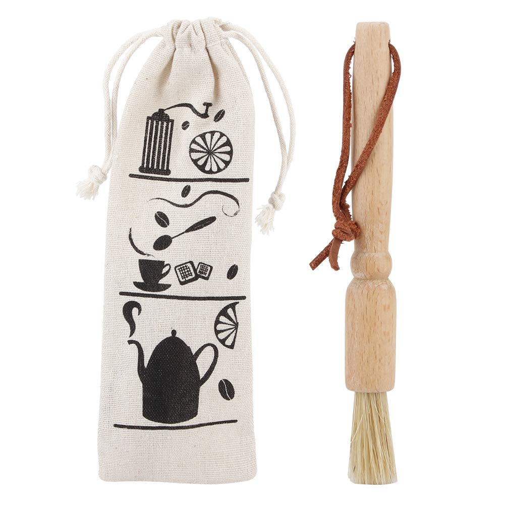 TOPINCN Coffee Grinder Brush, Long Handle Wood Cleaner Powder Cleaning Brush Bar Tabletop Cleaning Tool Coffee Utensil Accessories Home Kitchen