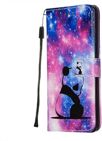 DYGG Compatible Funda Samsung Galaxy S20 Plus/S20+ 6.7, Carcasa Libro de Cuero con Tapas y Cartera, Cover Tarjetas y Billetera, Cierre Magnético - Panda Estrellado