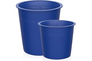 HAILUN SAVER 2PCS Bucket Liner, 5 Gallon Bucket & 2 Gallon Bucket Liners, Silicone Reusable for Concrete Mix & Thinset(Blue)