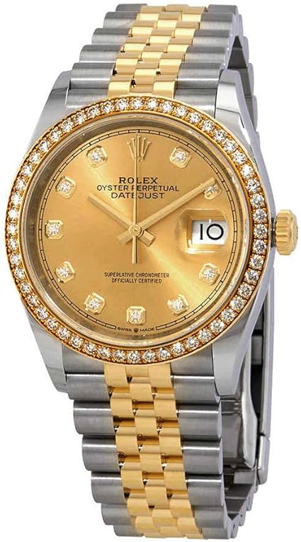 Rolex Datejust 36 Champagne Diamond Dial Steel and 18kt Yellow Gold Jubilee Watch 126283CDJ