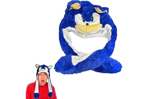 ZYZYZK KriddR Anime Cosplay Hat,Soft Plush Ears Moving Hat Funny Beanie Hat Pressing Jumping Hat Cap Paws Will Make Ears Move, Cartoon Gifts for Boys and Girls, Blue