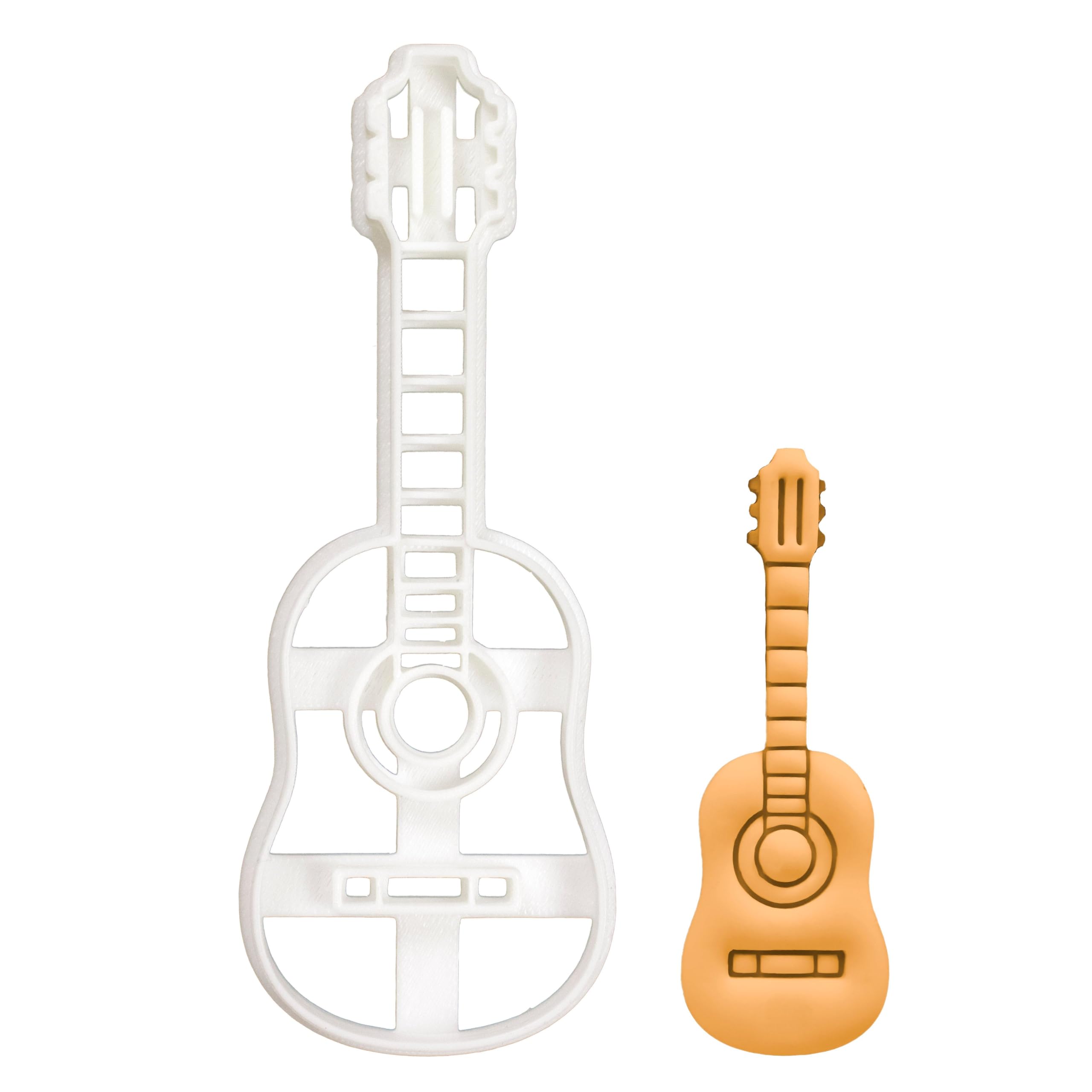 BAKERLOGY Acoustic Guitar Cookie Cutter - Detailed Biscuit Cutter Design for Baking and Crafts, Ideal on Fondant, Dough, Clay