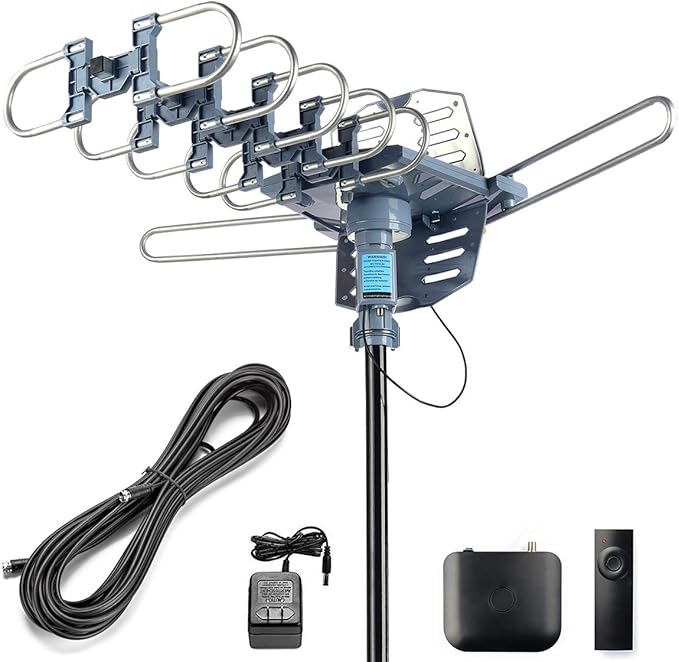 CeKay Digital Outdoor Amplified HD TV Antenna Motorized 360
