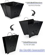 Snowpea Portable Fire Pit with Carry Bag, Collapsible Iron Bowl FP-01 view 2