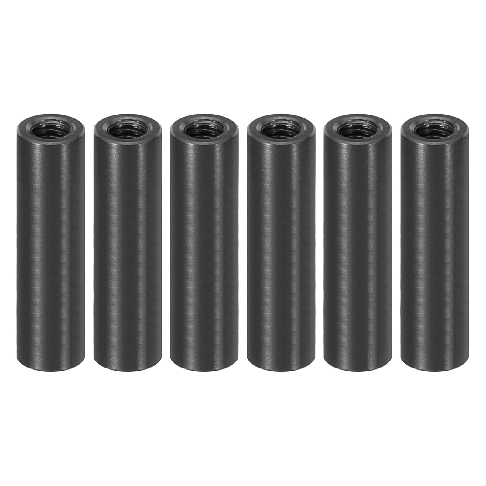 PATIKIL 6pcs M3 Metal Threaded Standoff Spacer Nuts, Round Aluminum Spacers Female Coupling Screws, 1/8" ID x 3/16" OD, Black, (20mm L) โ image 1