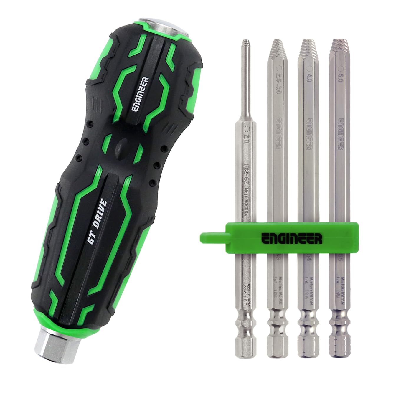 Damaged Screw Remover kit for Hex Socket Head Screws (Allen Type), Driver + Extractor bit Set. ENGINEER DZ-74