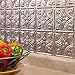 FASÄDE Traditional Style/Pattern 1 Decorative Vinyl Backsplash Panel in Crosshatch Silver (One 18
