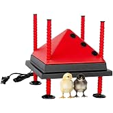 RentACoop 10x10&rdquo; Adjustable Heating Plate with Foldable Anti-Roost Cone | For up to 15 Chicks | Chick Brooder Heat Plate &ndash; Energy-Efficient 15-Watt Chick Heater - Safer Than Heat Lamps