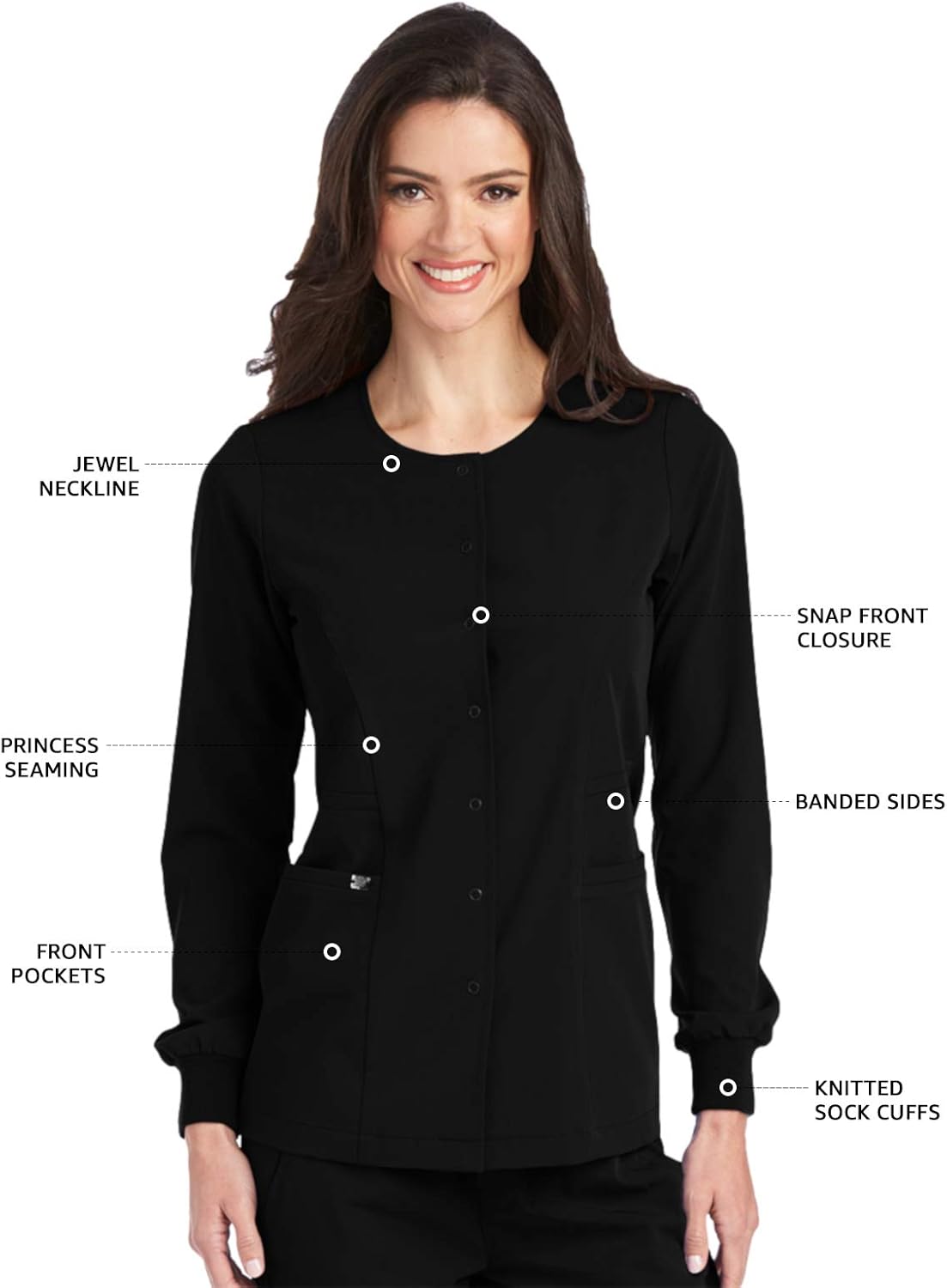 Grey's Anatomy Signature Warm-Up for Women– Super-Soft Medical Scrub Jacket: Clothing