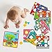 AMOSTING Early Learning Educational Button Art Toys for Toddler, Color & Geometry Shape Matching Mosaic Puzzle Peg Board Games for Preschool Kids