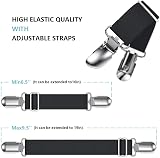 Lesfit Bed Sheet Clips - Fitted Sheet Straps, 4 Pack, Black view 4