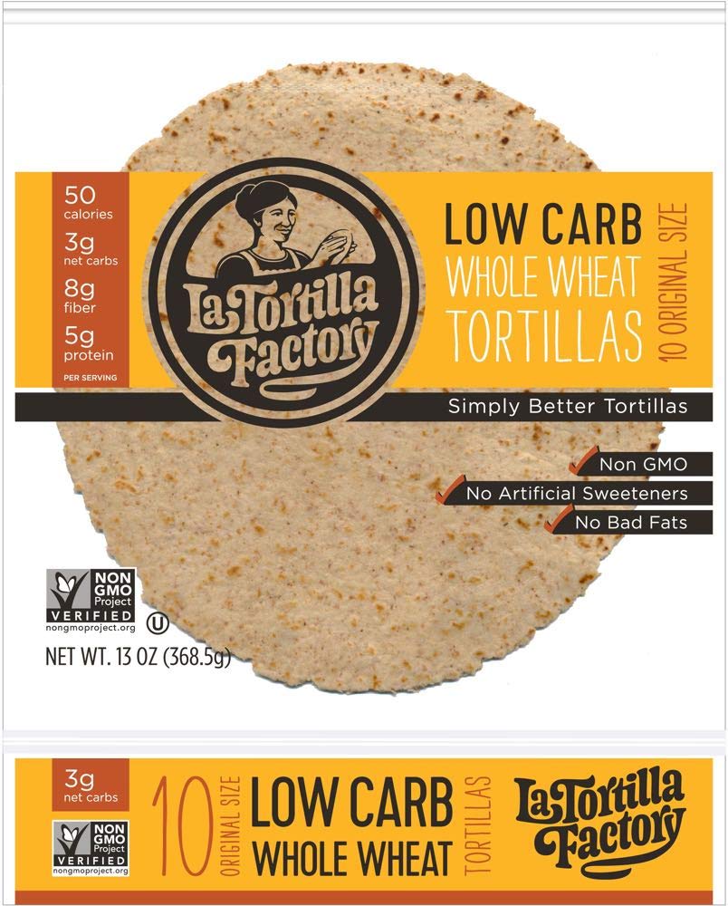 7" La Tortilla Factory Whole Wheat Low Carb Tortillas (Regular Size
