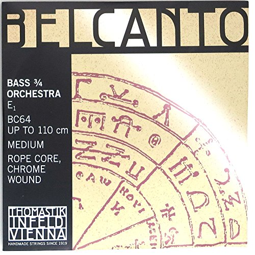 Thomastik-Infeld BC64 Belcanto Double Bass Strings, Single E String, BC64, 3/4 Size, Rope Core Chrome Wound