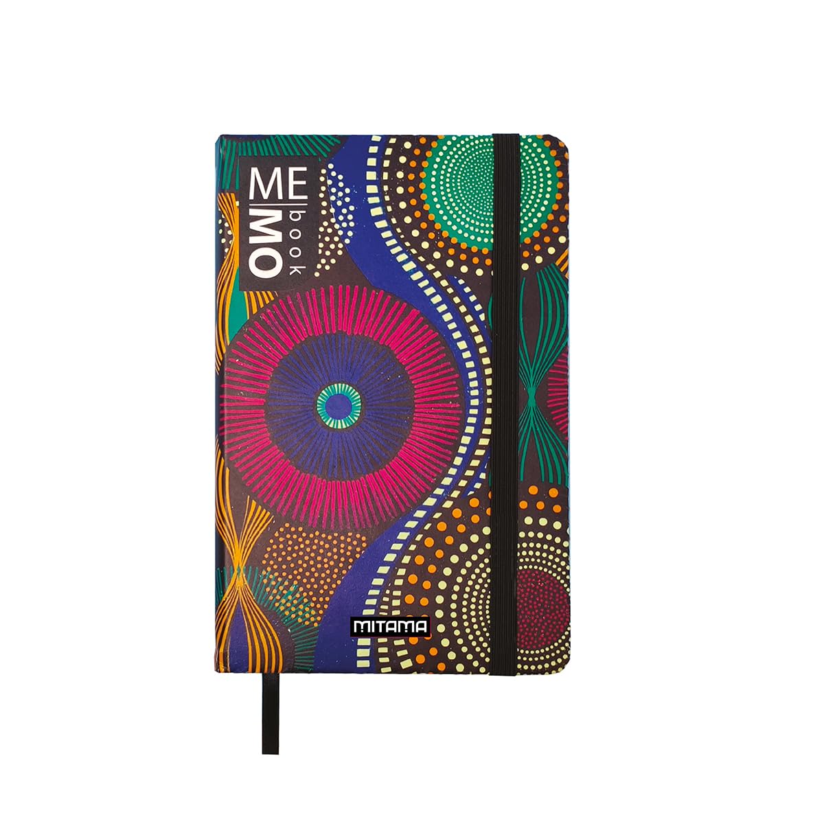 Mitama AFRO Graphic Pocket Notebook – Memo Book – Notebook – Soft Touch Cover – Inner Pocket + Pencil Included – Squared Sheets 5 mm – 9 x 14 cm