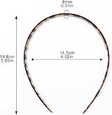 Hanyousheng 6 Pieces Metal Headbands Unisex Hair Hoop Set Black view 2