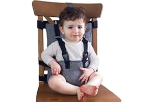 Tocypho Portable Safety Seat Harness for Baby, Toddler, Gray Oxford Cloth, Universal High Chair Harness, Adjustable Straps, F