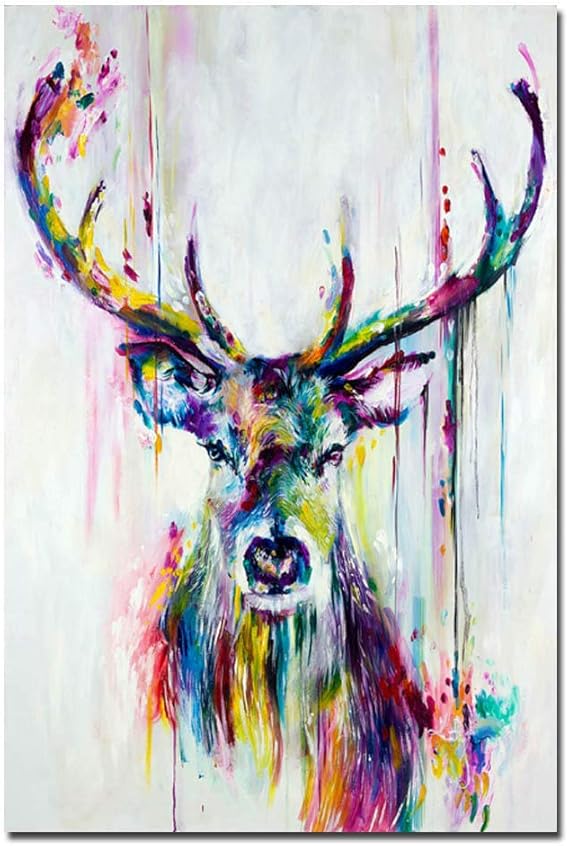 Pintura De Lienzo De Animales Coloridos Abstractos Carteles E