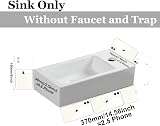 XIFIRY Wall Hung Small Cloakroom Basin Right Hand 37x19x9cm Ceramic view 6