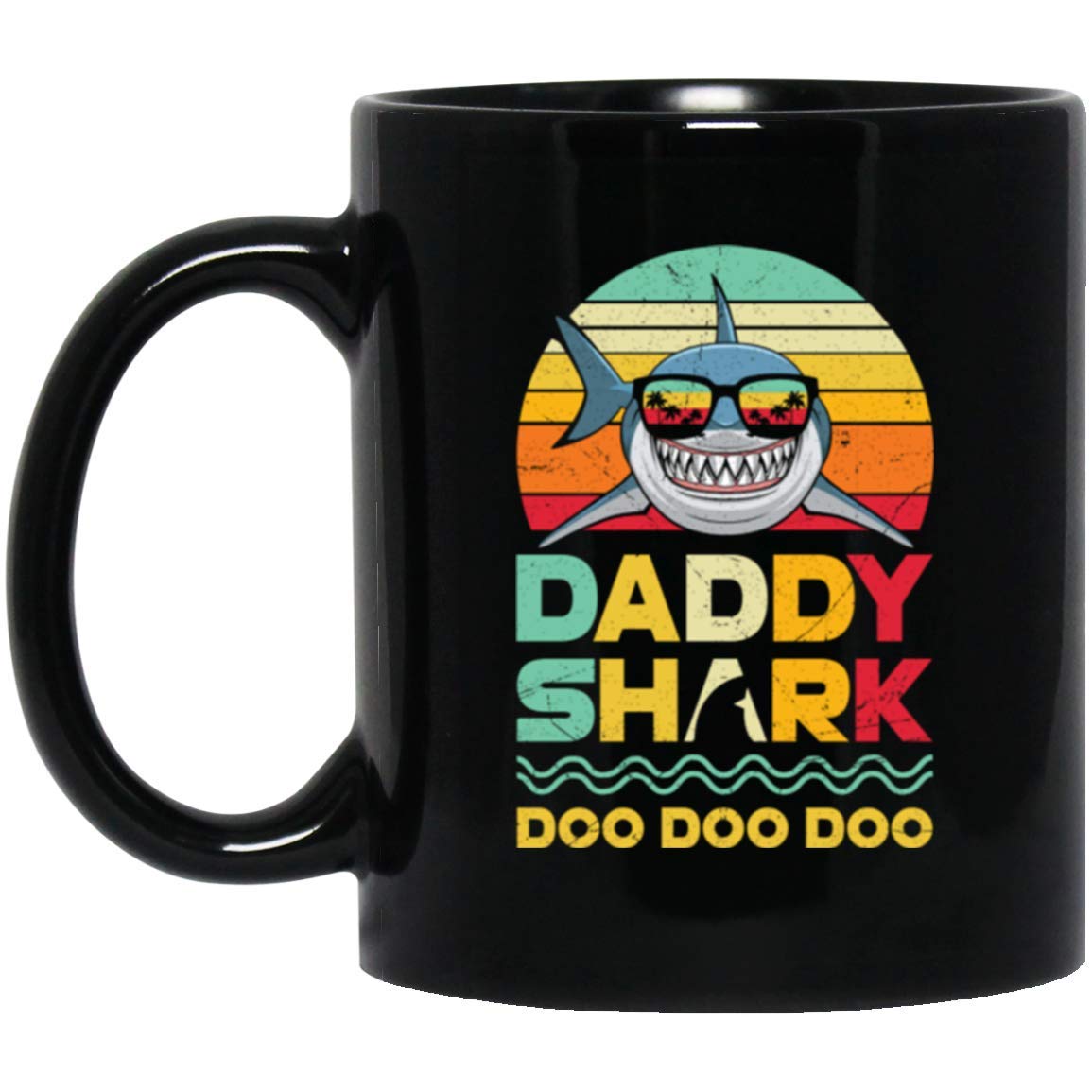 Amazon Com Retro Vintage Daddy Shark Doo Doo Halloween Coffee Mug