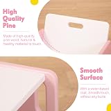 FUNLIO Montessori Table & Chair Set Pink for Toddlers 1-3 Height Adjustable view 3