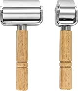 QWORK Leather Glue Laminating Roller Set 2pcs 60mm 26mm Stainless Steel Press view 2