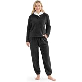 PJGGZ Fluffy Womens Pajama Sets, Pjs with Pants Winter Fuzzy Pajamas Fleece Soft Cozy Warm Ladies Loungewear