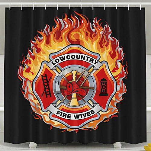 Fire Fighter Anti Bacterial Waterproof Polyester Shower Curtain Liner