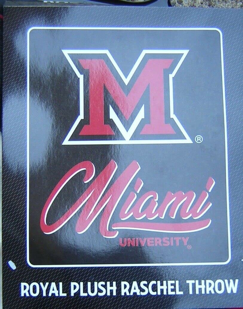 Northwest NCAA Miami (Ohio) Redhawks Unisex-Adult Raschel Throw Blanket, 50" x 60", Signature Image