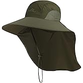 Outdoor Sun Hat for Men with 50+ UPF Protection Safari Cap Wide Brim Fishing Hat with Neck Flap, for Dad…