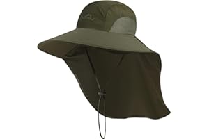 KOOLSOLY Outdoor Sun Hat for Men with 50+ UPF Protection Safari Cap Wide Brim Fishing Hat with Neck Flap, for Dad…