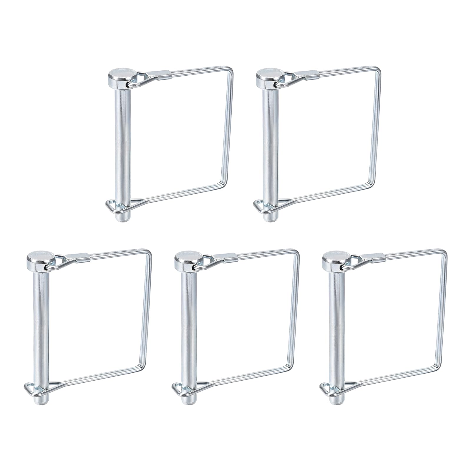 DTGN 8mm x 70mm (DxL) Shaft Locking Pin - 5Pack - Good for Farm Trailers Lawn - Carbon Steel Square Trailer Coupler Pin - Silver Tone