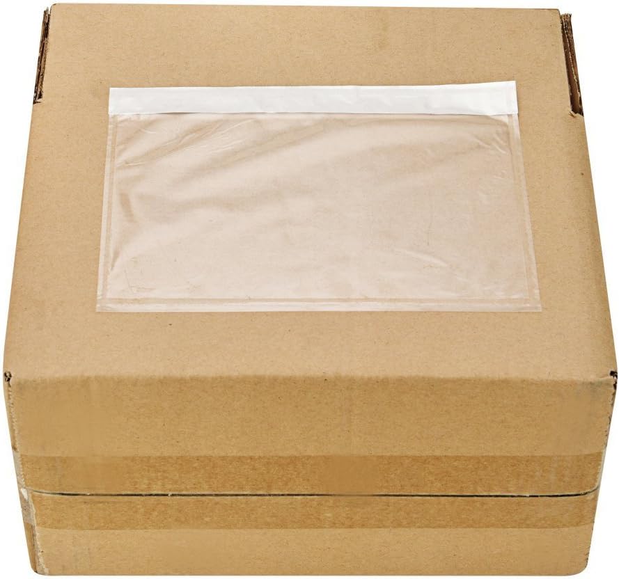7.5" x 5.5" Clear Adhesive Top Loading Packing List/Shipping Label Envelopes (200 Pack) : Office Products