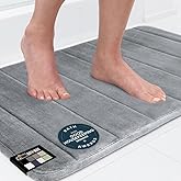 GORILLA GRIP Memory Foam Bath Mat, Soft Absorbent US Designed Bathroom Rug, Gripping Dots Machine Washable Bathmat, Cushioned Floor Mats, Shower Sink Rugs Room Décor Accessories, 24x17 Graphite Gray