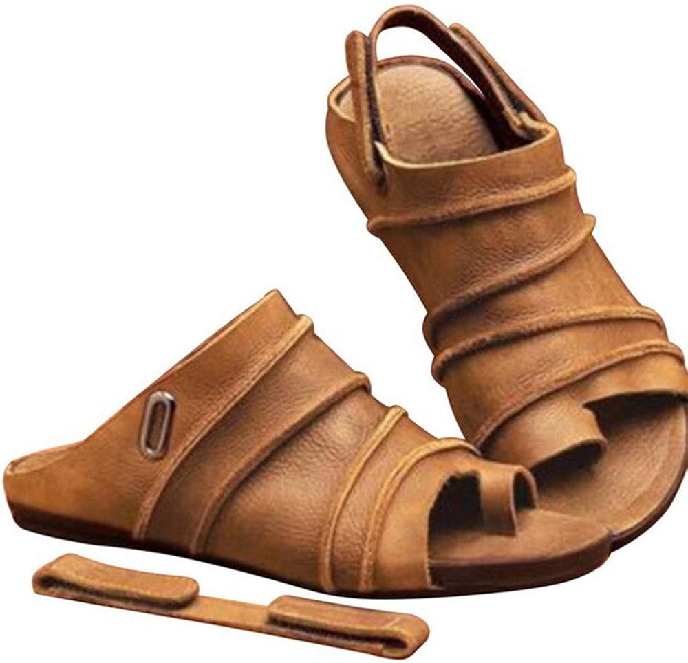 Aniywn Women Vintage Sandals Casual Ladies Summer Slip-On Flip Flops Beach Shoes Open Toe Sandals