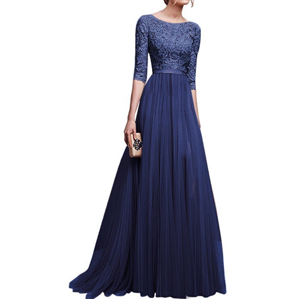 dance all evening navy blue lace maxi dress