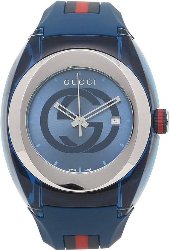 Amazon グッチ 時計 レディース メンズ シンク 46mm ユニセックス クォーツ 4 Ya ブルー 並行輸入品 腕時計 腕時計 通販