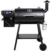 Z GRILLS ZPG-550B2 Wood Pellet Grill &amp; Smoker with PID 3.0 Controller, 553 sq in Cooking Area, Meat Probe, Hopper Cleanout, 8 in 1 BBQ Grill Outdoor Auto Temperature Control, Black