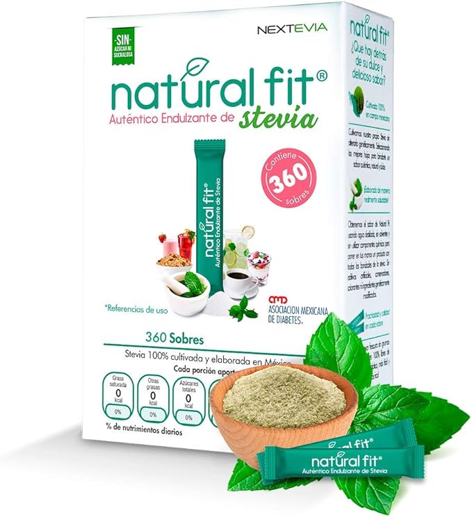 Natural Fit, Auténtico Endulzante de Stevia de 360 sobres Alimentos y Bebidas