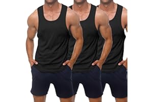 KAWATA Men's Workout Tank Tops Quick Dry Gym Muscle Tees Fitness Bodybuilding Sleeveless T Shirts