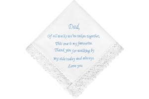 PACGOTH Wedding Handkerchiefs Something Blue for Bride, Mother Of The Bride Gifts Embroidered Lace Keepsake Bridal Hankies