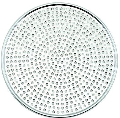 Winco AMS-7, Aluminum Mega Pizza Screen, 7-Inch Inner Diameter and 7.075-Inch Outer Diameter Pizza Crisper, Perforated Pizza Disk