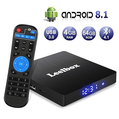 Android 8.1 TV Box?4G+64G?- Leelbox Smart TV Box Q4 MAX, Quad Core 64 Bit Android Box Wi-Fi integrato/BT 4.1/ Box TV UHD 4K T