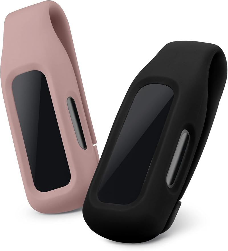 kwmobile 2x Clip Holders for Fitbit Inspire 3 2 Ace 3 Black Dark Rose