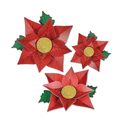 Amazoncom Bargain World Poinsettia Paper Flowers With
