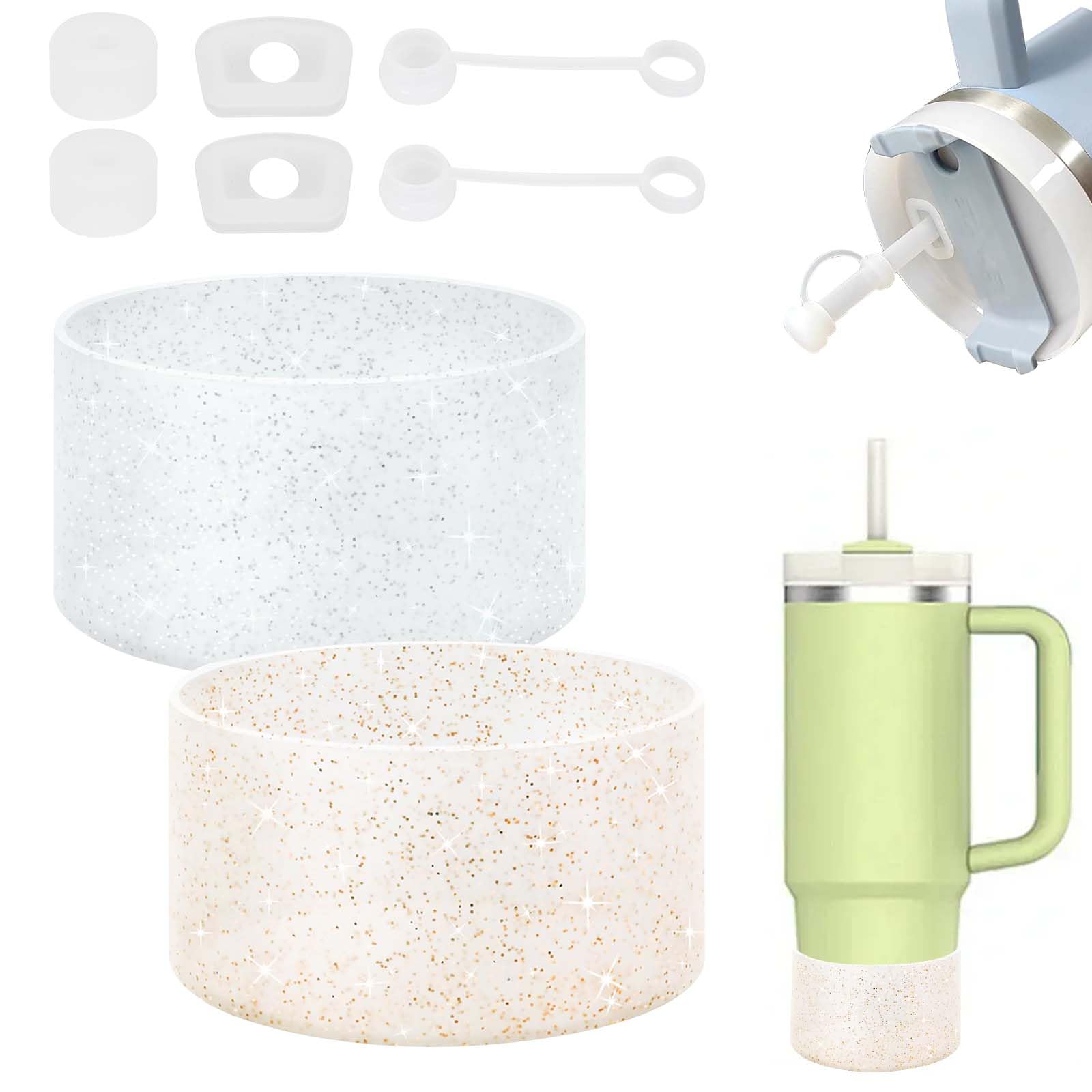 Zimoer Stanley Cup Accessories Set of 8, Silicone Spill Proof Stopper, Silicone Bumper Boot, Leakproof Silicone Seal Kit, Straw Cover, Water Bottle Bottom Sleeve for Stanley Cup 2.0 40oz / 30oz