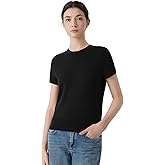 SUUKSESS Women Silk Cashmere Blend Crew Neck Short Sleeve Sweaters Casual Blouse