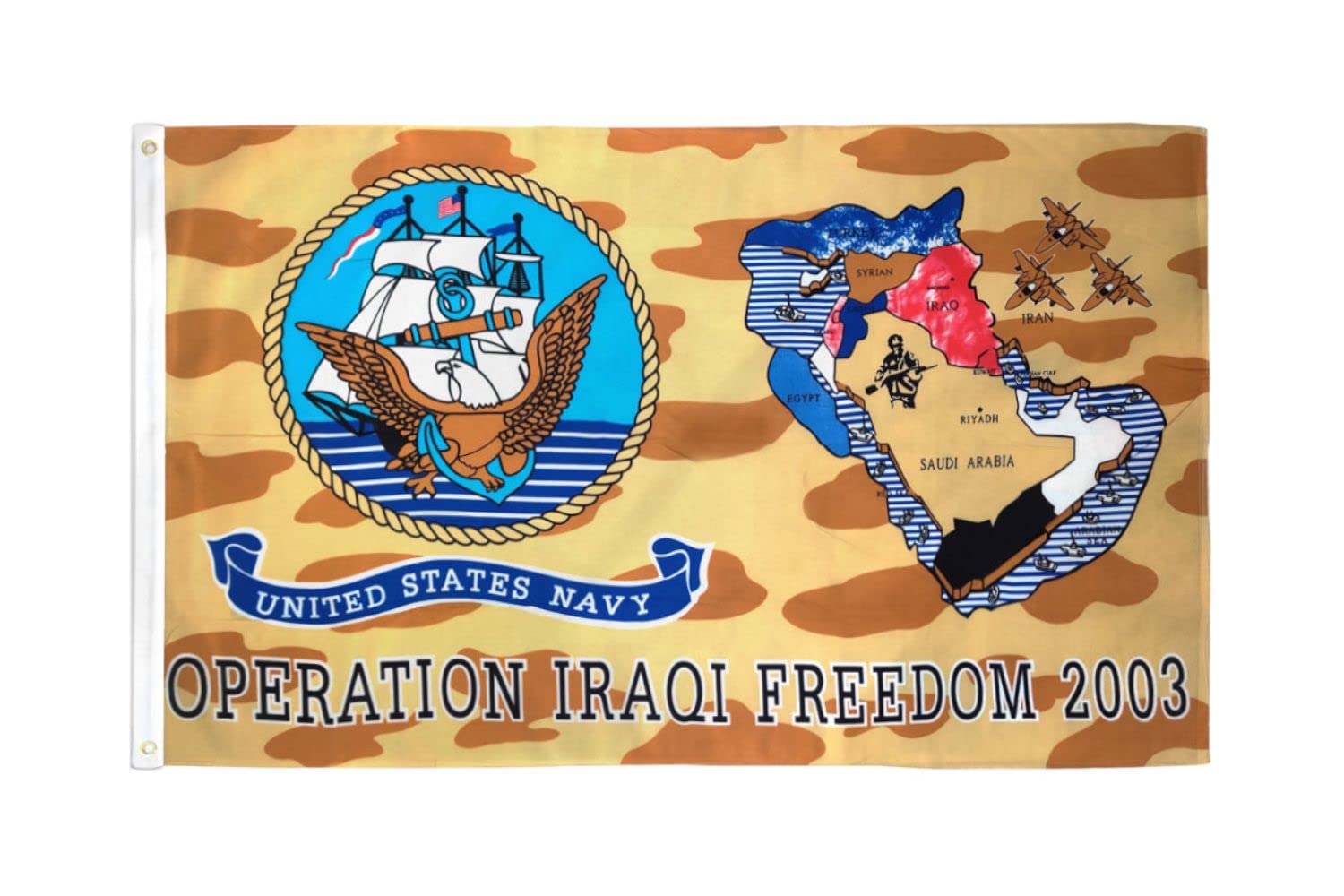 AZ FLAG - Us Operation Iraqi Freedom Navy Flag - 3x5 Ft - 100D Polyester United States Banner with Two Metal Grommets - Fade Resistant - Vivid Colors - 3' x 5' Feet - 150x90 Cm