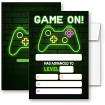 Amazon.com : LoaHak Video Game Birthday Party Invitations, Video ...