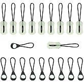 20 Pcs Self Luminous Zipper Pulls,Glow in The Dark Zipper Pulls Head for Outdoor Mountaineering Camping Easy-to-Find Heads for Backpacks, Jackets, Luggage (Teardrop+Rectangle Shape)