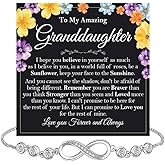 KOLMALK To My Granddaughter Bracelet From Grandpa, Granddaughter Gifts From Grandma, Infinity Heart Bracelets For Granddaughters On Birthday Wedding, Infinity Bracelet For Her With Message Card